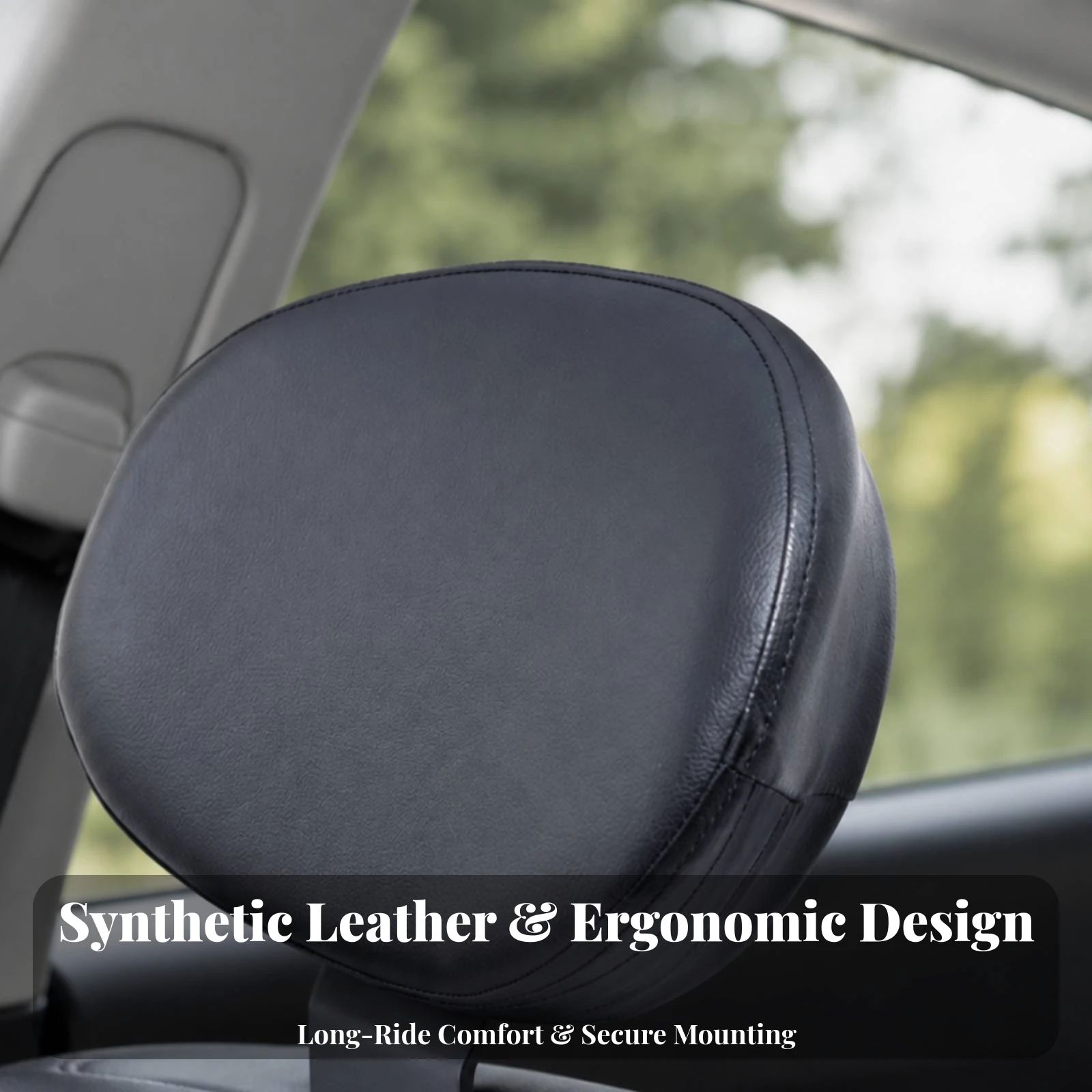 Motorcycle Backrest with Bracket Contoured Padded Passenger Backrest Sissy Bar Heavy Duty Slim for Commuters