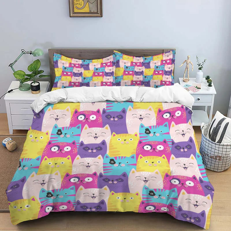 

Cartoon Animals Themed Bedding with New Greek Key Meander - Queen & King Size Modern Geometric Duvet Cover Sets Bed Linens