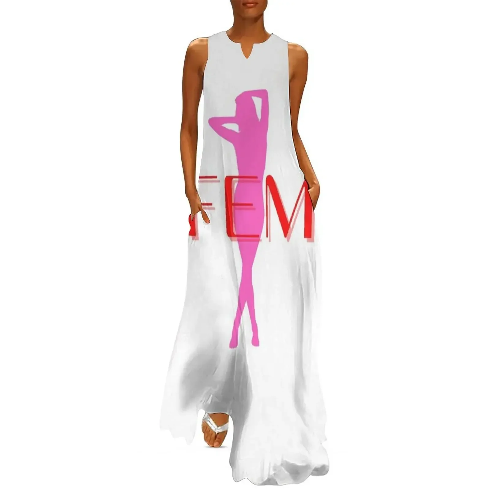 

Fem Silhouette Sissy girl pink and red Long Dress elegant party dress for women 2025 Dress