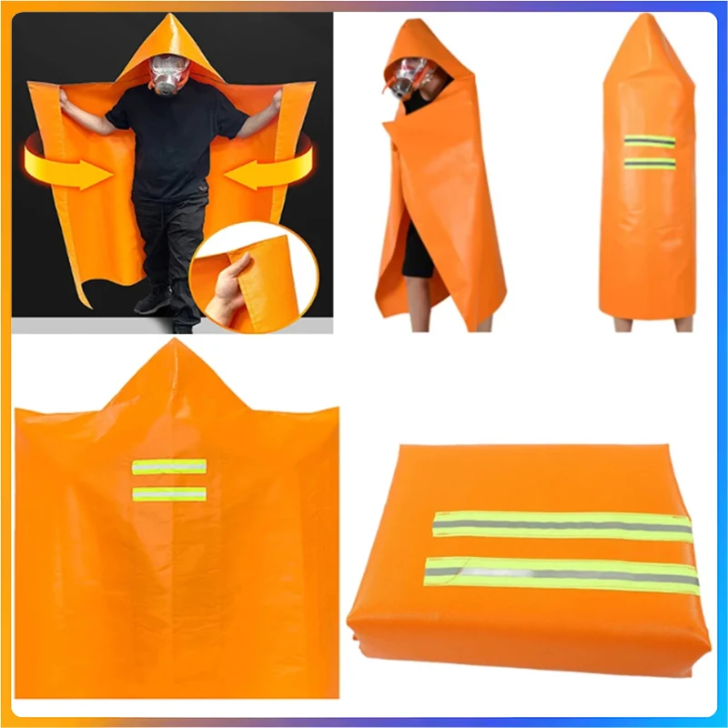 

Adult Flame Retardant Cloak Emergency Survival Fire Coat Double-layer Fireproof Cloak Full Body Protection Heat Insulation Home