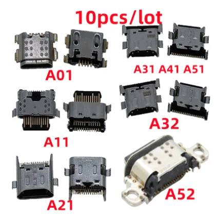 10pcs USB Charging Port Mobile phone tail plug  for SamSung A52 A51 A21 A31 A41 A32 A72 A01 A11 9A A10 A10S A12 A21S A30S Type-C