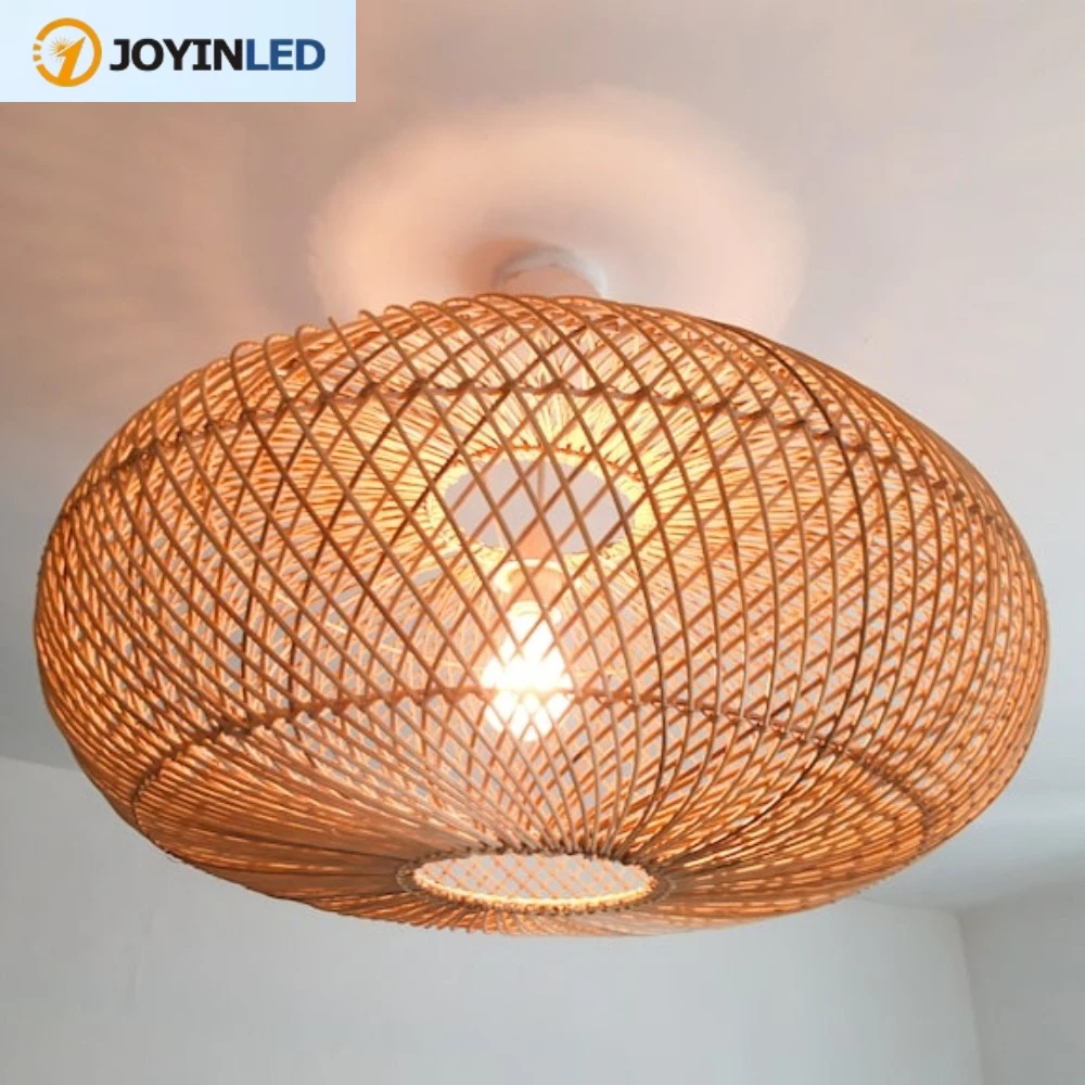 

Vintage Rotan Lamp Ophanging Eetkamer Hanglampen Handgemaakte Retro Armatuur Voor Woonkamer Restaurant Café Hanglamp
