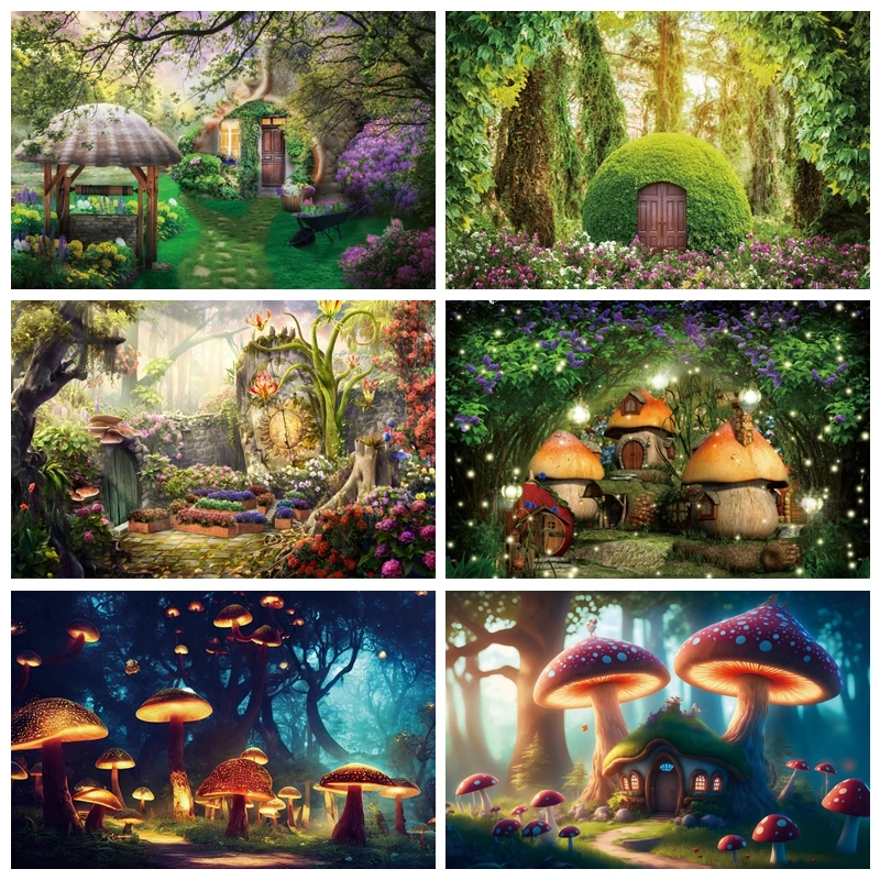 

Fairy Tale Wonderland Dream Forest Backdrop Spring Jungle Castle Nature Scenery Baby Portrait Birthday Photography Background