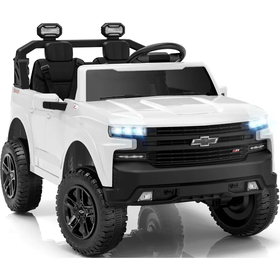 Carro de passeio de 2 lugares 24V para crianças, carro elétrico Chevrolet Silverado licenciado para crianças com controle remoto, carro infantil com azul