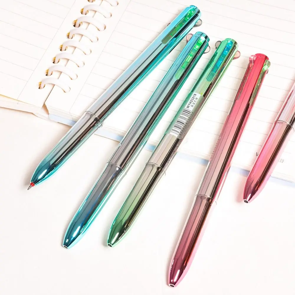 Durable 4-in-1 Gel Pen 0.5mm ST Tip Quick Dry Multicolor Pen Metallic Texture Writing Pen Gift