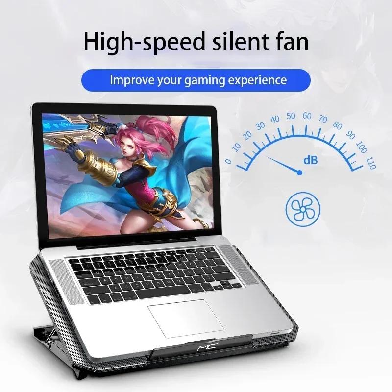 New Laptop Cooler Dual Turbo Lifting Bracket Folding Storage Air-cooled Desktop Computer Cooling High-speed Cooling Base Bracket