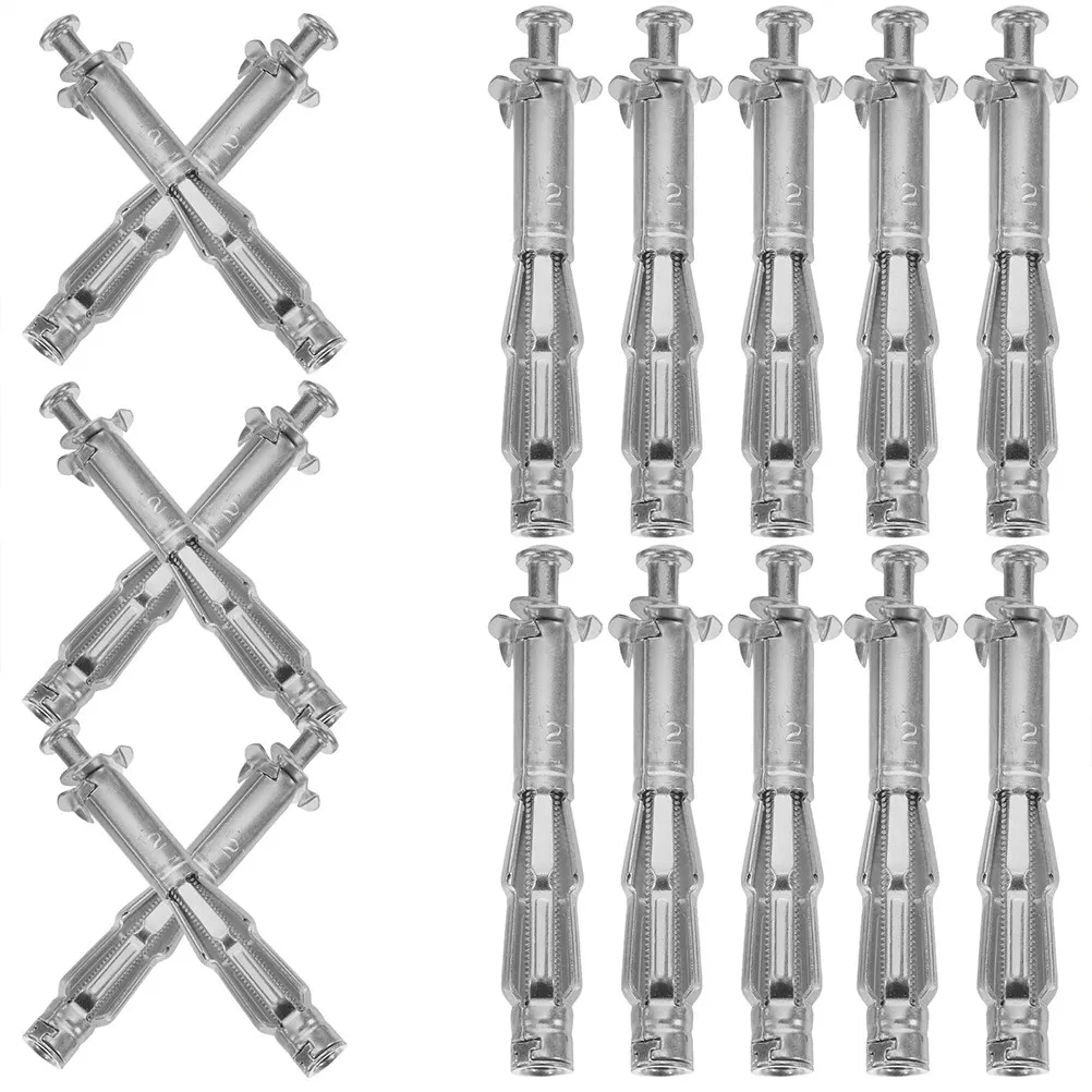 22Sets Hollow Door Anchor Expansion Screws Galvanized Carbon Steel Fixing Bolts Easy Use Hollow Wall Anchors for Drywall