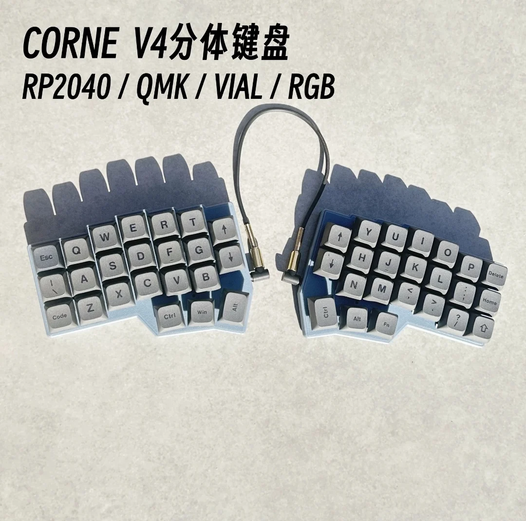 

Corne V4 Wired Split Keyboard Kit Customized RGB Hot Swap RP2040 Single Mode Corne Split Mechanical Keyboard for VIAL Ergonomics