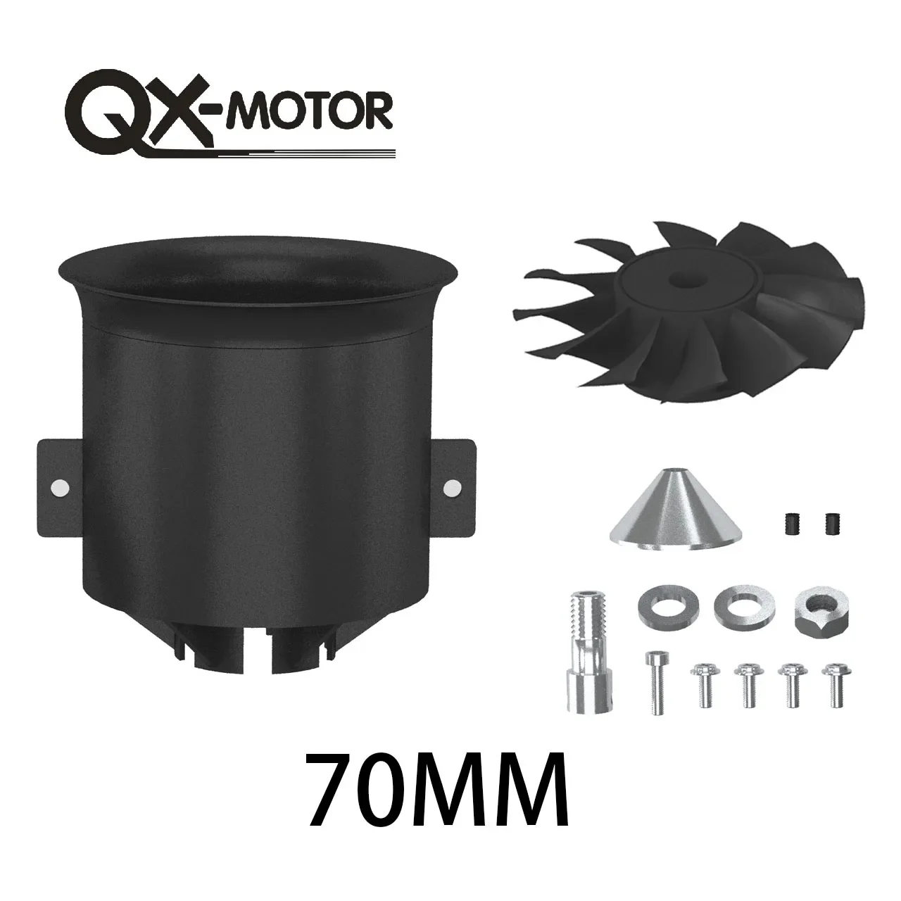 QX-Motor 70mm EDF 12 Blades Ducted Fan QF3027 -2200kv CW  CCW Brushless Motor for Remote Control Toy Parts