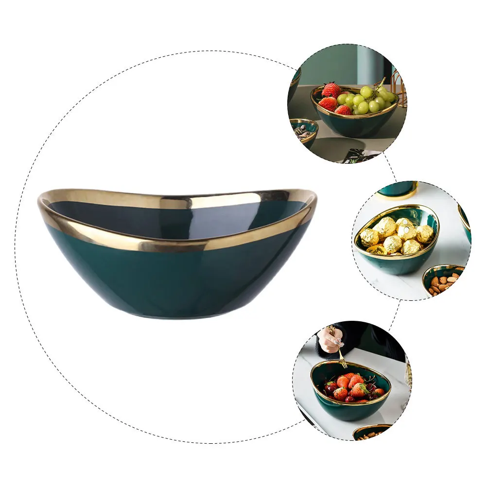 

Creative Salad Bowl Exquisite Ceramic Mixing Bowl Household Tableware Multipurpose Food Container Decorative Kitchen Dish
