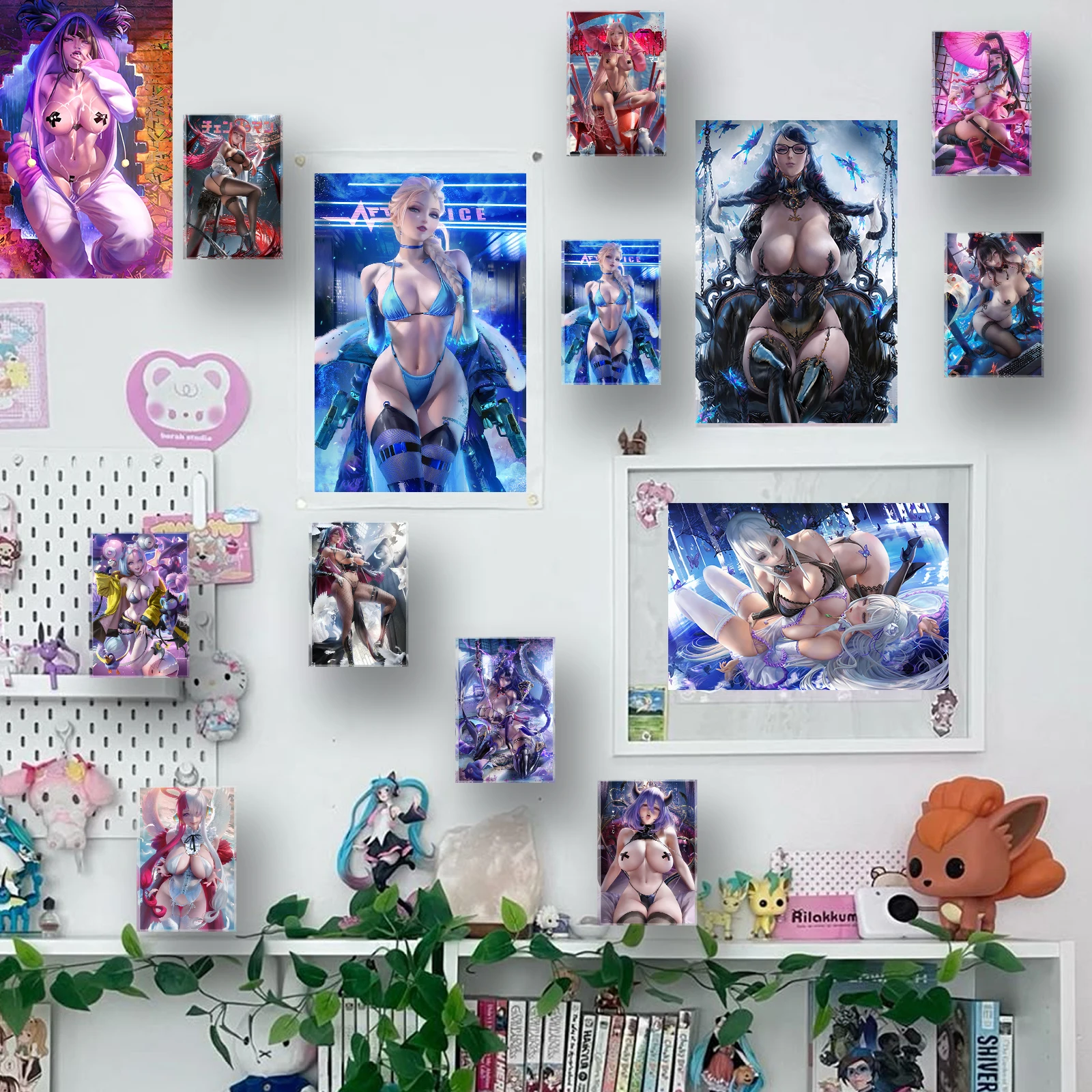 مثير أنيمي فتاة Waifu كتلة الاكريليك، الجليد الملكة الفن الوقوف، مخصص مكتب ديكور هدية، مروحة الفن تحصيل الطوب #6