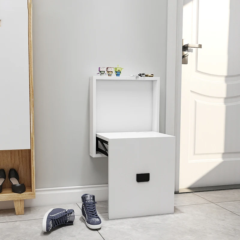 

Bathroom Stool Folding Shoe Changing Stool Mounted Hidden Chair Home Shoe Stool Hanging Wall Stools Door Retractable Chair