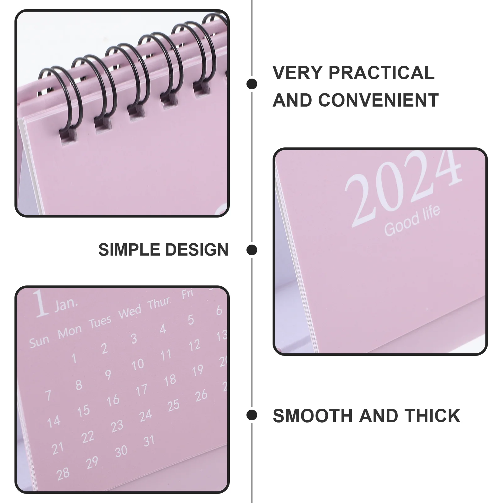 2 Pcs Pocket Calendar 2024 Desk Desktop Daily Use Monthly Turn The Page Mini Large Advent Calendars