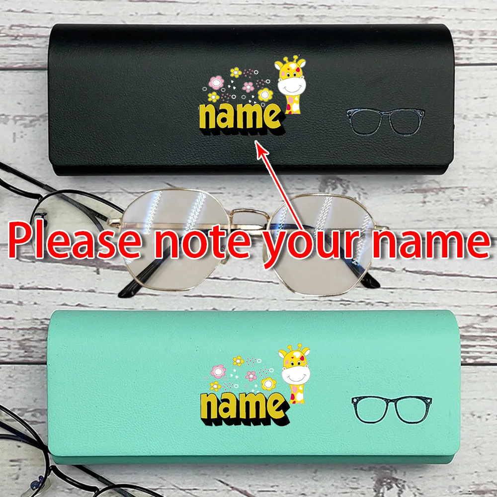 

Customized Name Sunglass Organizer PU Women Glasses Box Spectacle Case Protective Portable Hard Shell Container Storage Travel