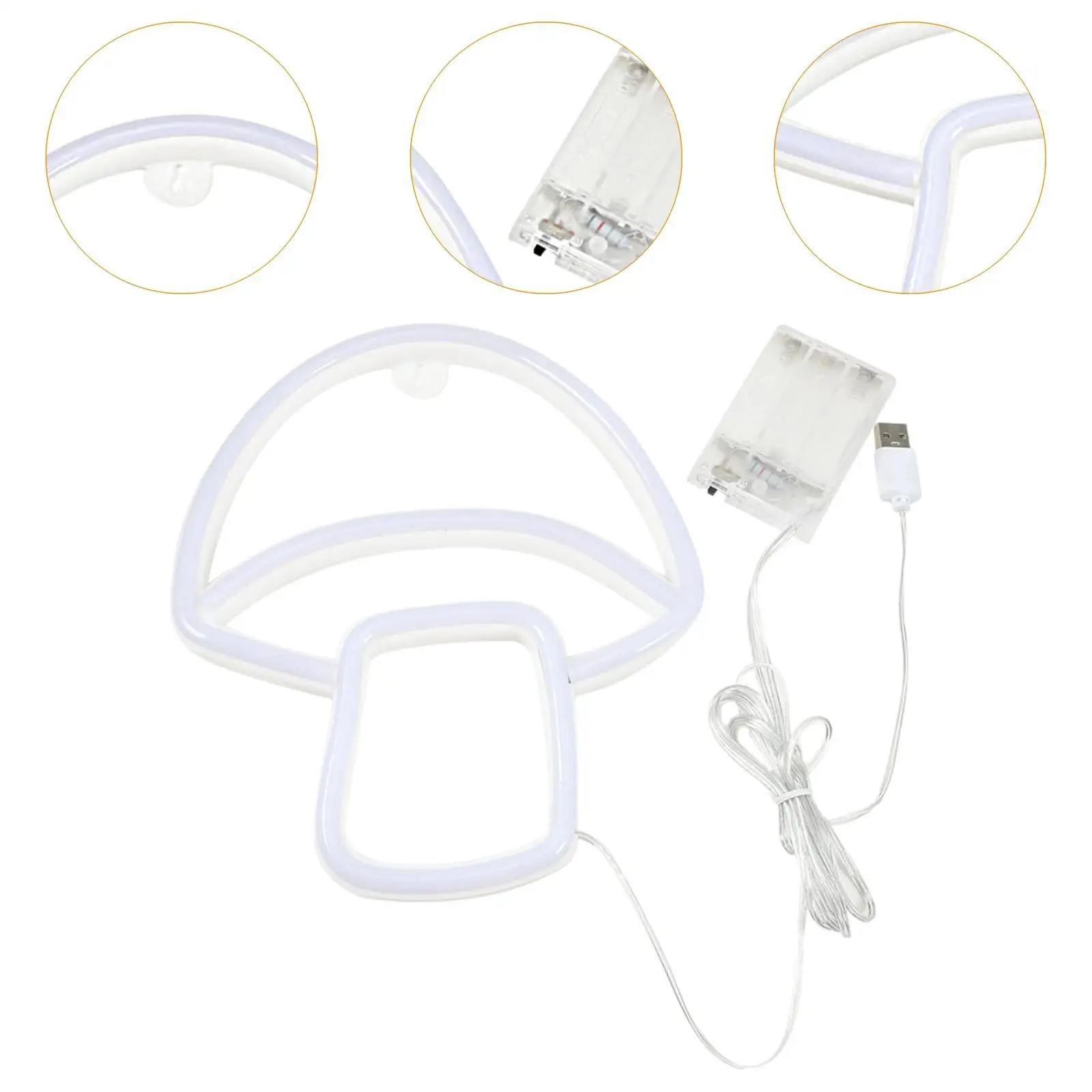 Sinal de néon LED de cogumelo, néon de decoração de parede, decorativo, fofo, luz noturna para jogo