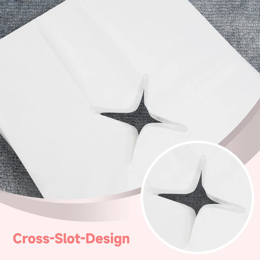 100Pcs Non-Woven Cloth Massage Face Cradle Covers Disposable Nose Slit Cloths For Massage Table Super Comfy Massage Face Covers