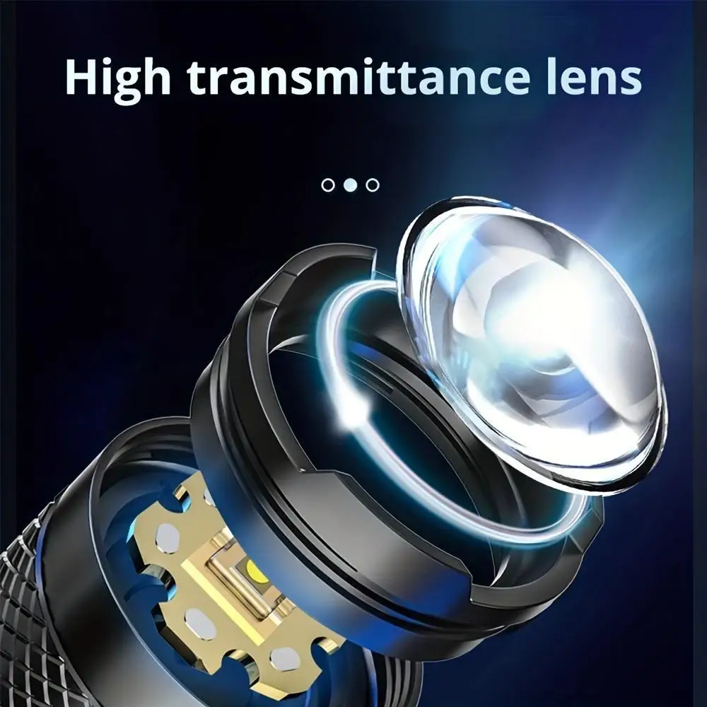 10000LM LED Super Bright Flashlight Rechargeable Zoomable Work Lamp Powerful Tactical Torch Outdoor Waterproof Emergency Lamp