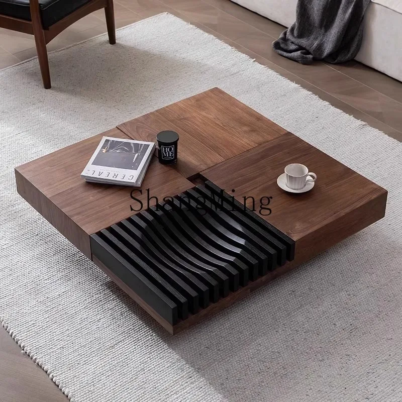 

SM solid wood coffee table small apartment new simple modern living room storage solid wood tea table