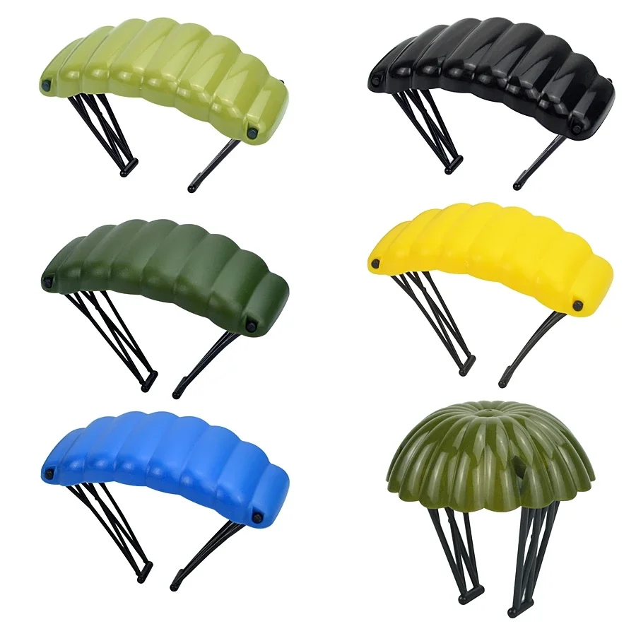 Equipment Accessories 2Pcs Military MOC PUBG WW2 Round Parachute Locking Building Block Army Soldier Weapon Figures Kid Toys