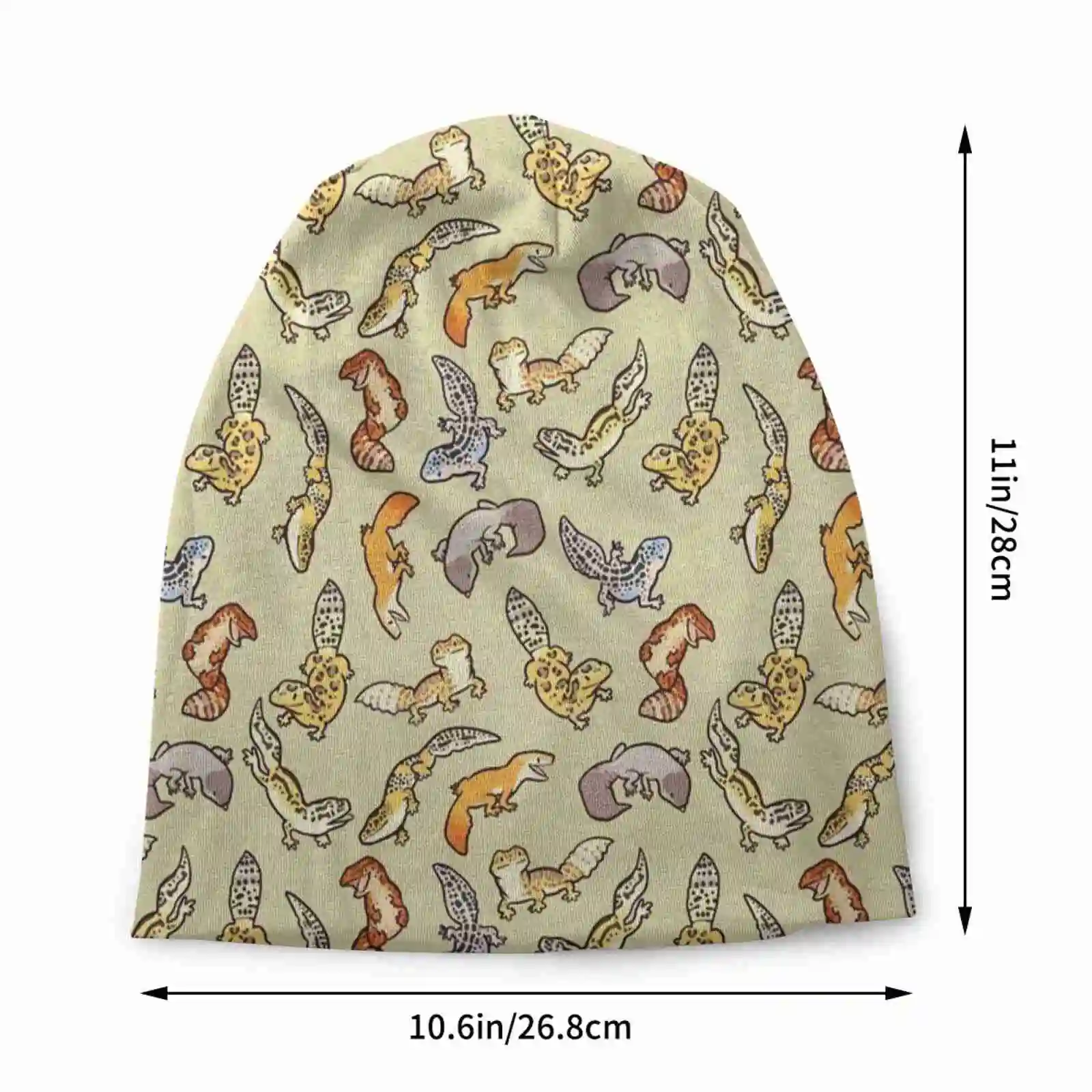 Chub Gecko Babies Knitted Hat Warm Beanie Outdoor Caps Leopard Geckos Lizards Reptiles Patterns Cute