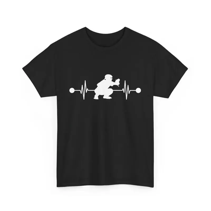 Baseball Player Pulse Line Catcher EKG Heartbeat T Shirt