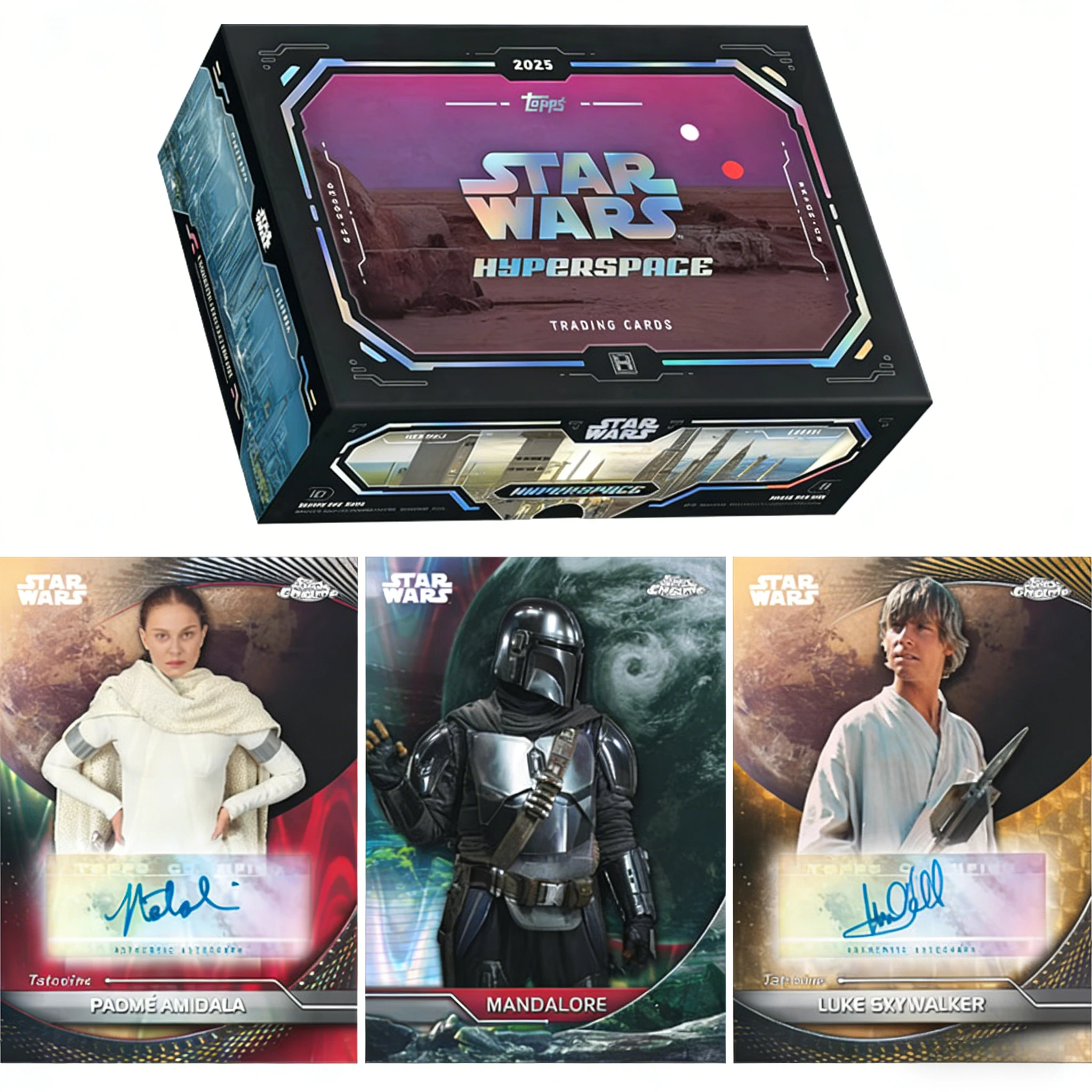 

Коллекционные карточки Topps Star Wars Hyperspace Series 2025, набор для хобби, официальный брейк-бокс по мотивам научно-фантастических фильмов, карточки персонажей из The Mandalorian