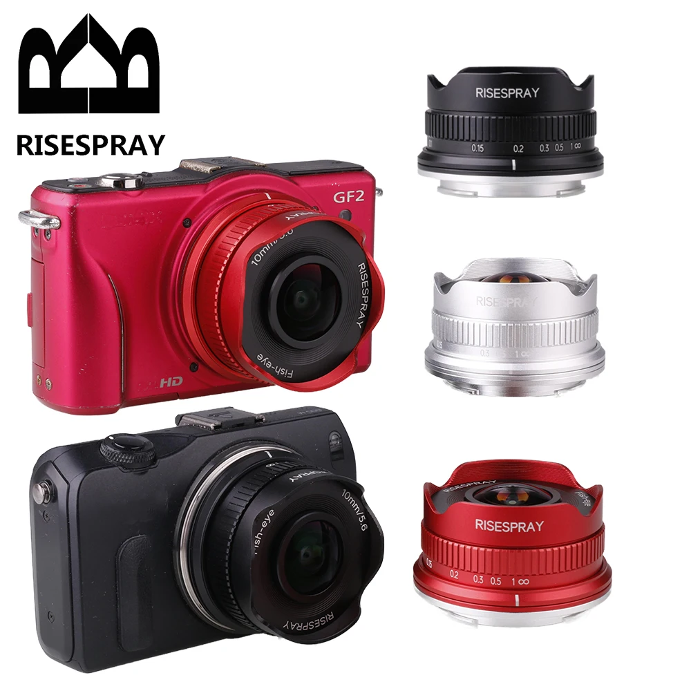10mm F5.6 Fisheye APS-C Lens MF Focus for Canon EOSM  Sony E Canon EF-M Fuji FX Olympus M4/3 Panasonic M4/3 bayonet body