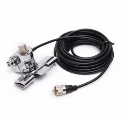 RB-400 With 5M Cable, silver car antenna bracket, adjustable angle hatchback door, suitable for QTY TYT mobile car radio antenna