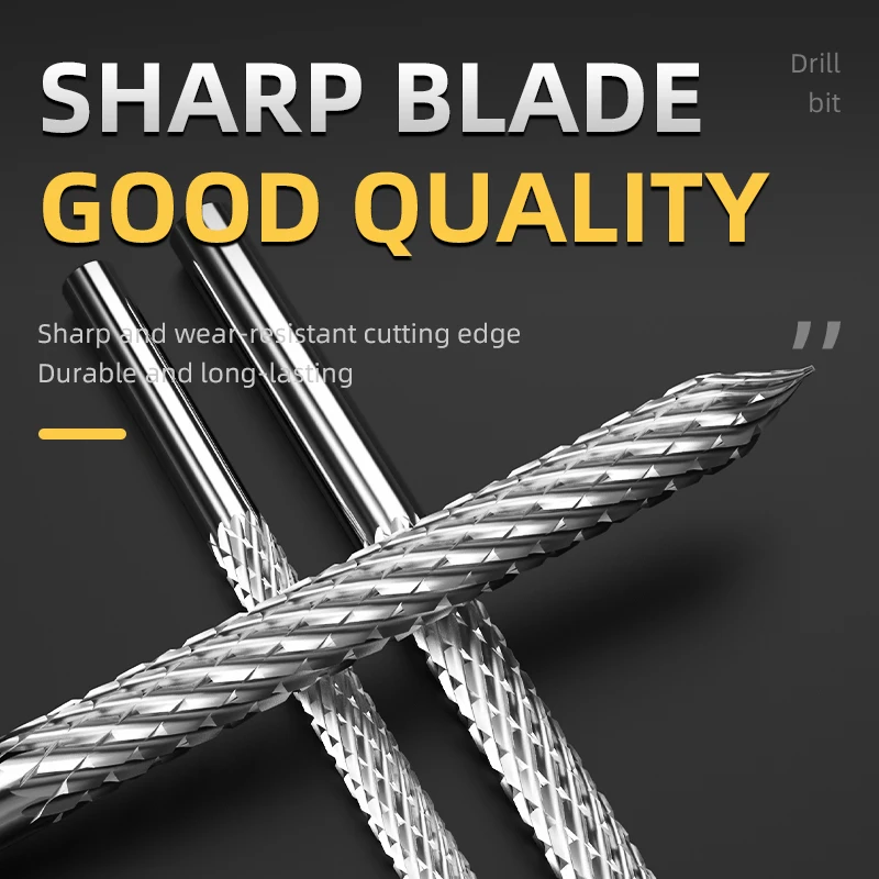 

HUHAO 3/4,5/6/8/10/12 мм диаметр хвостовика угольные вращающиеся фрезы сверла для твердосплавного металла, дерева, ремонта шин, сверла, инструменты с ЧПУ