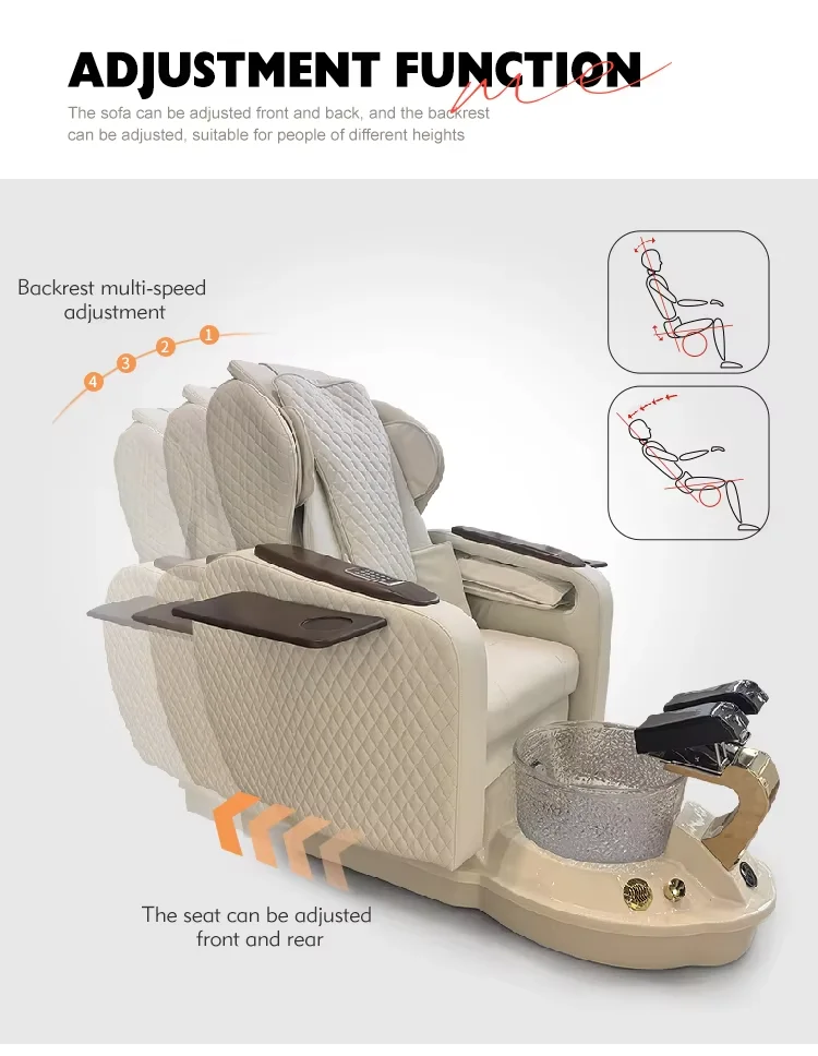 Luxuriöser Elektrischer Fuß-Spa-Massagesessel mit Automatischer Pediküre-Funktion, Modernes Leder-Nagelstudio-Möbelstück mit LED-Beleuchtung, Komfort für Schönheitssalons – Detail 2