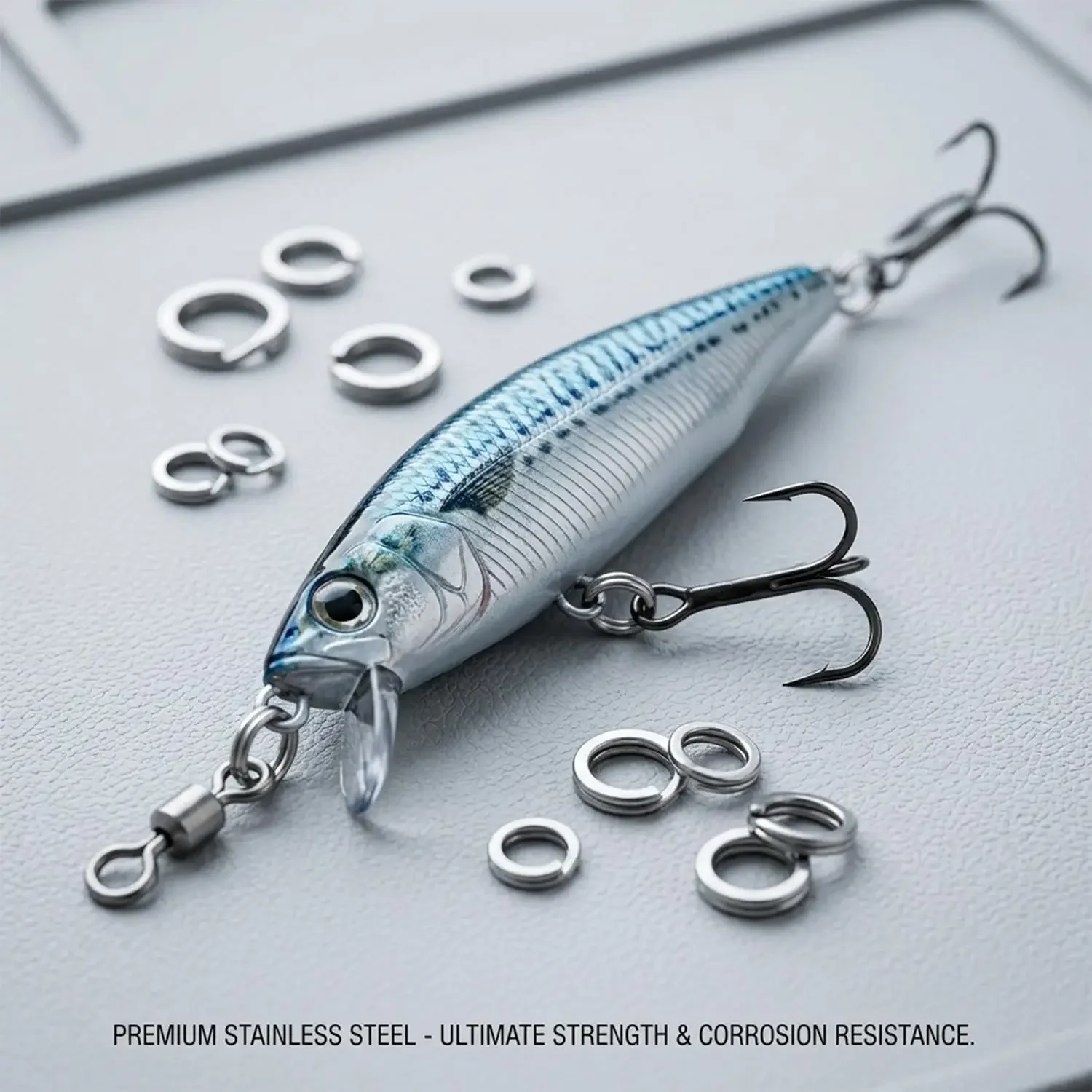Heavy Duty Terminal Tackle Fishing Connection Ring Accessories Stainless Steel Fishing Split Rings Lure Connection Ring Set