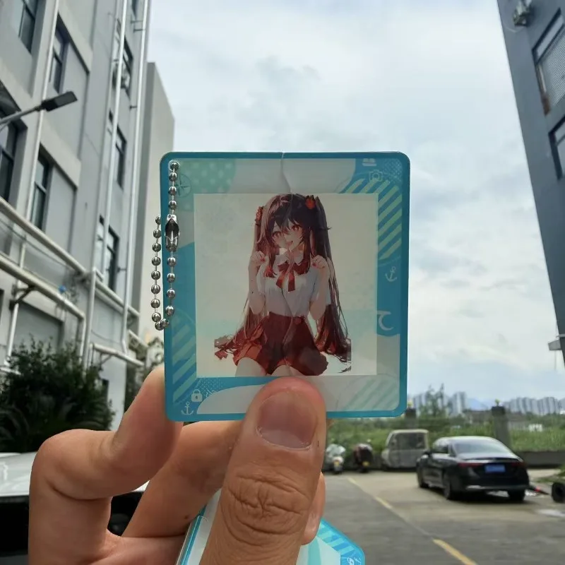 Anime Game Yuanshen Impacting Periphery Beelzebul Huo Hua Acrylic Cross Dressing Pull-out Pendant Exquisite Gift Keychain Jewelr
