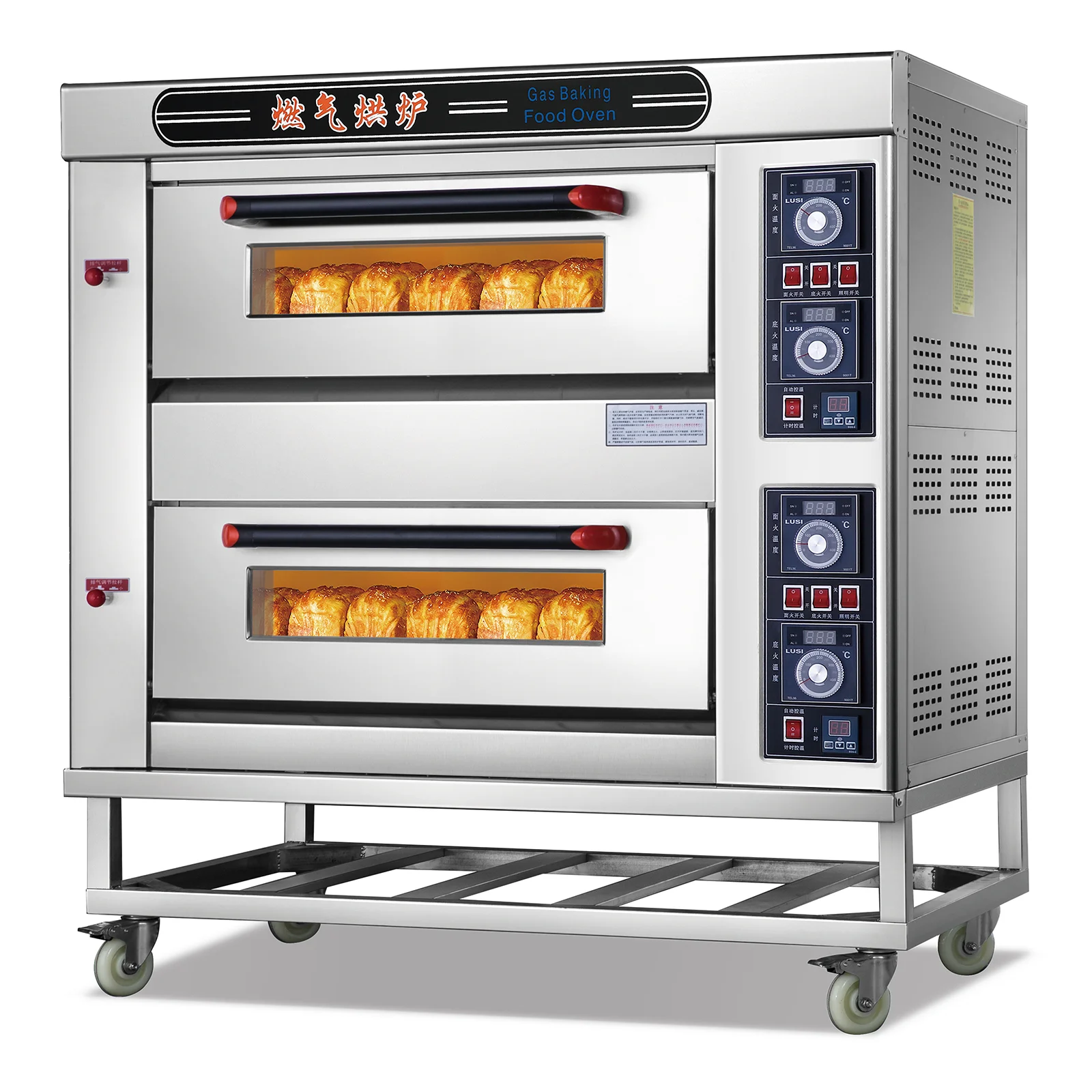 Commercial Kitchen Gas Bread Pizza Oven for Baking Toasting New Condition Corn Raw Material Control System Included in Sale