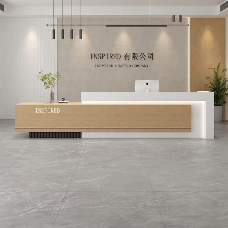 Company front desk log color counter simple modern beauty salon yoga studio oral bar checkout page