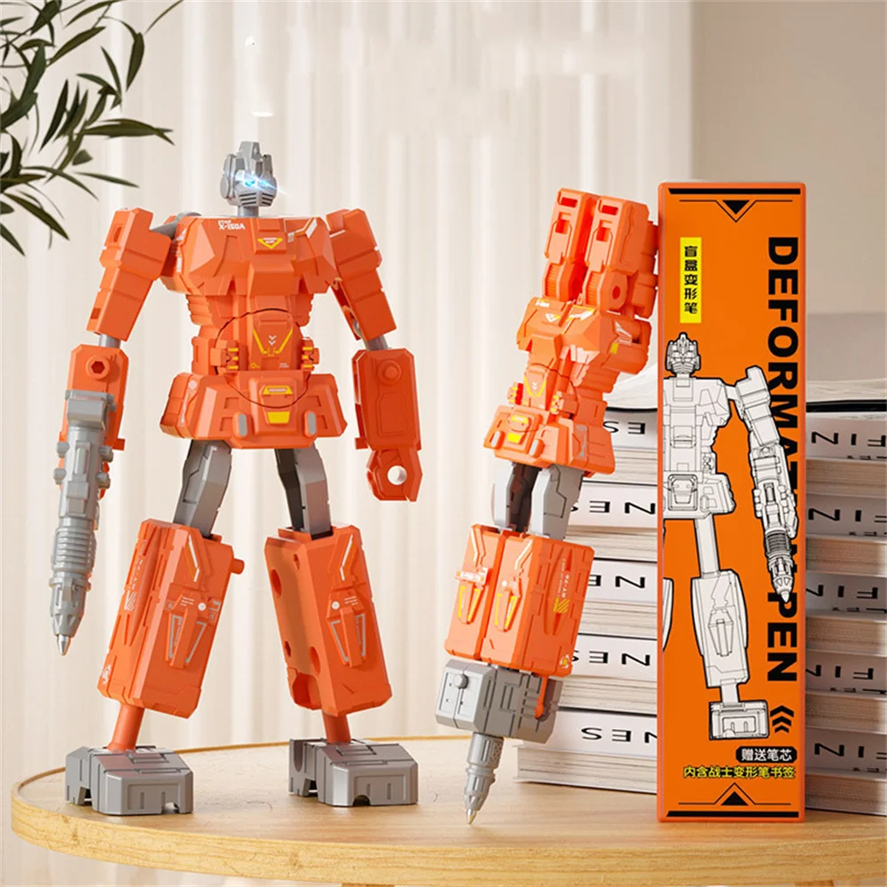 Kids Robot Model Toy Children Deformation Toy Creative Transformation Robot Figure Pen Robot Deformation Pen Stationery Supplies