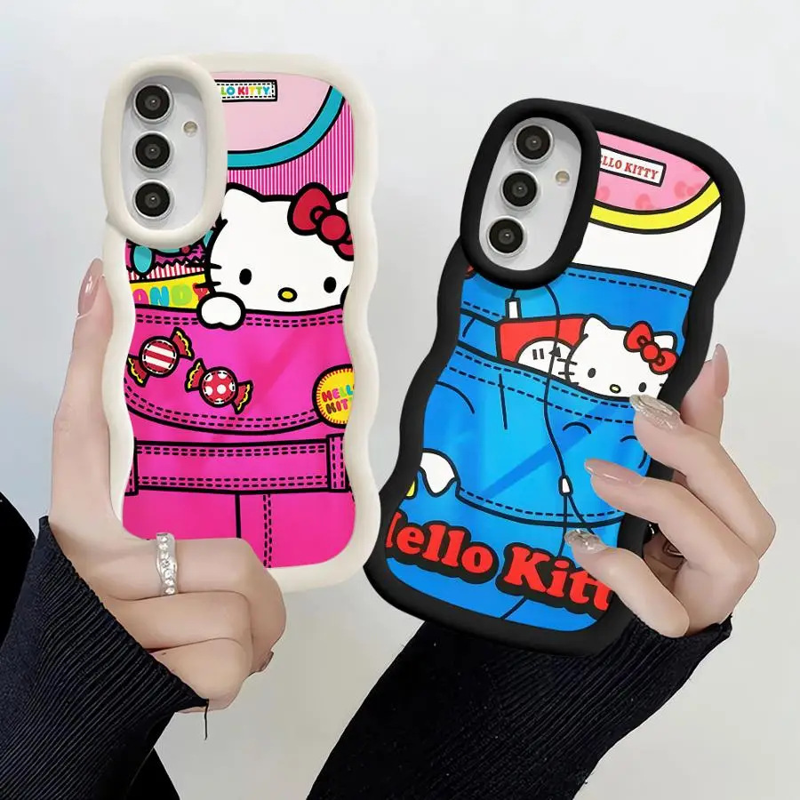 لطيف القط H-elloS KittyS لينة غطاء الهاتف حقيبة لهاتف سامسونج غالاكسي A21s A11 A26 A34 A36 A13 A14 A33 A35 A16 A12 A15 #6