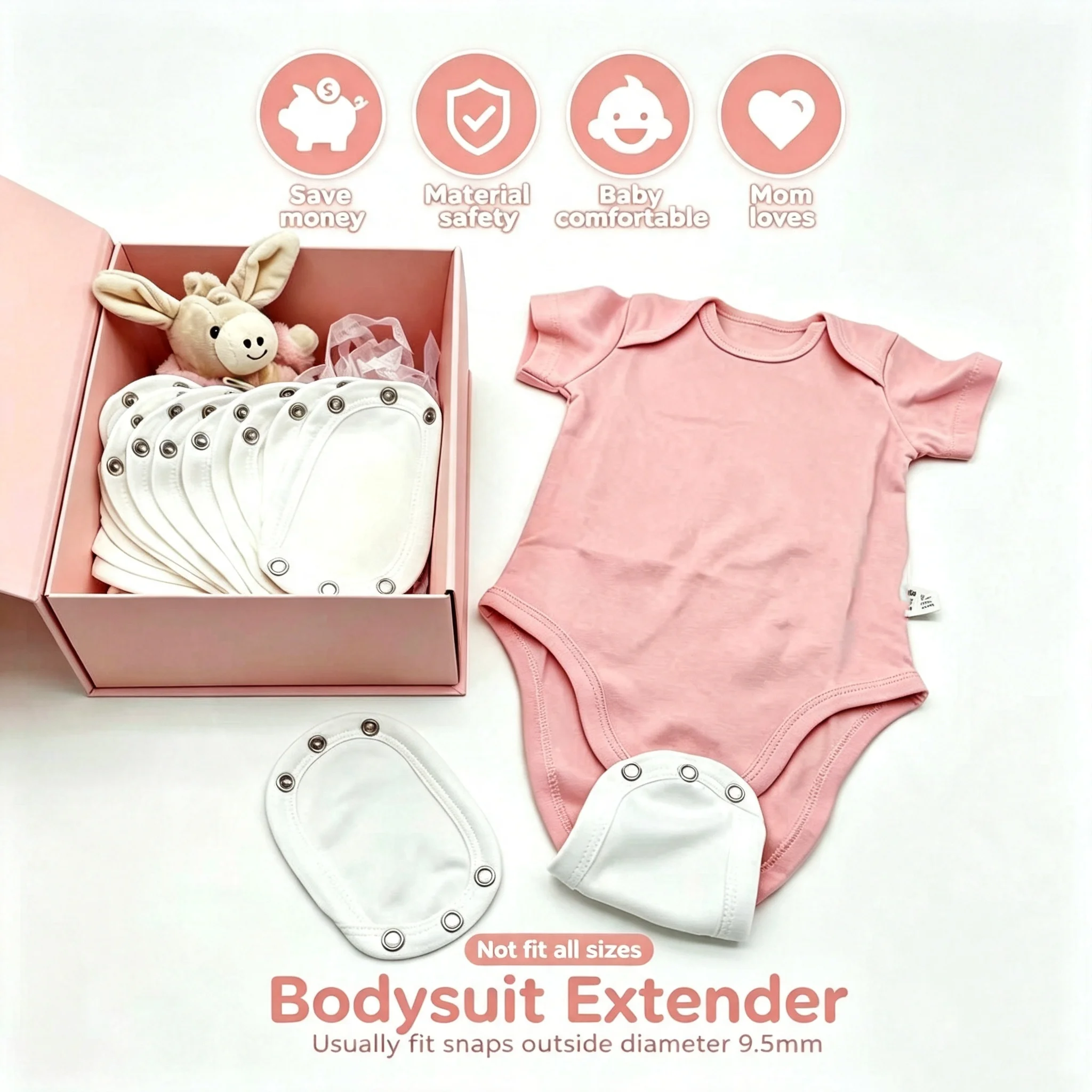 Baby Bodysuit Extender, Let Short Bodysuit Become Bigger, Baby Diaper Bag Fastened, One Piece Suit Extension, Save Money,