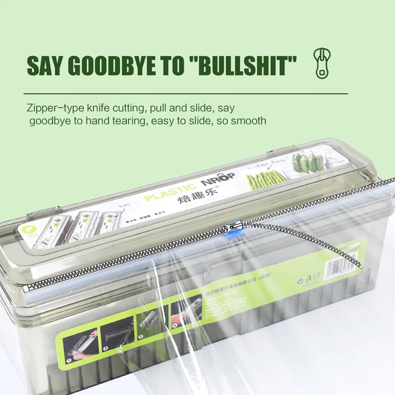 PET Cling Film Cutter Food Film Dispenser Magnetic Plastic Wrap Dispenser with Cutter Aluminum Stretch Storage Box