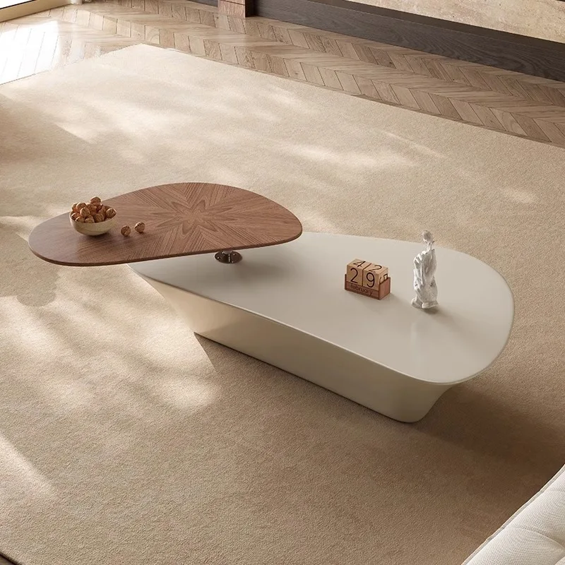 

Журнальный столик в скандинавском кремовом стиле, современный минималистичный вращающийся высококачественный журнальный столик для гостиной, дизайнерская вилла, мебель для дома FYCT