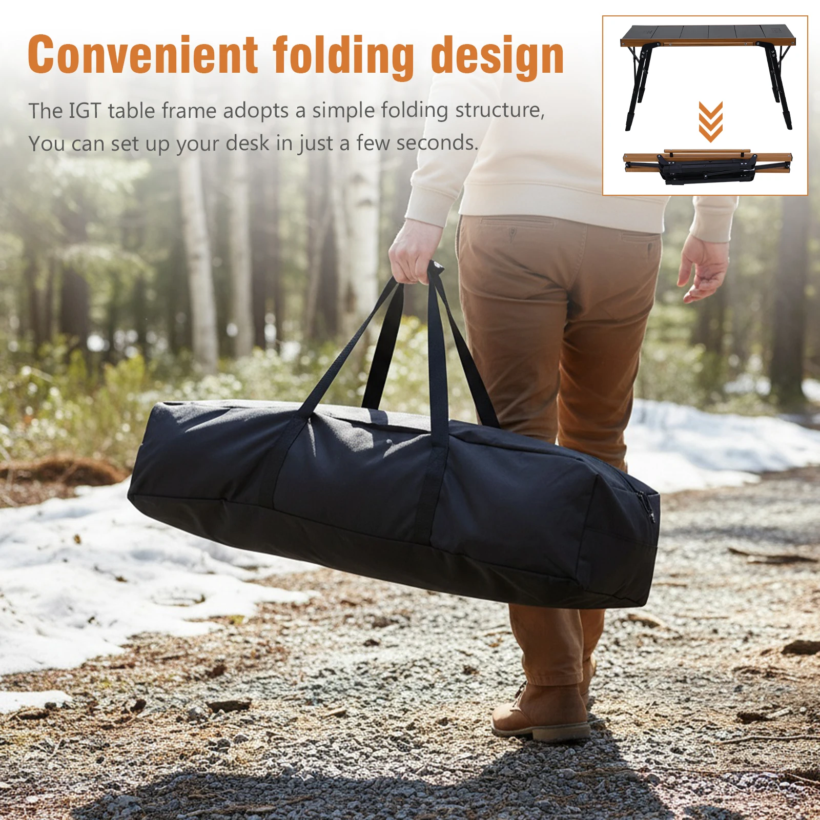 

Ultralight Aluminum Camp Table with Storage Bag Folding Square Table for Outdoor Barbecue Cooking Travel Picnic