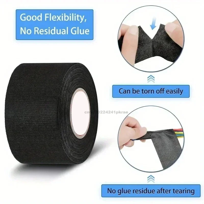 Electrical Insulating Tape Fabric Adhesive Tape Automotive Cloth Tape Sound Absorbing Tapes Heat Waterproof Resistance view 5