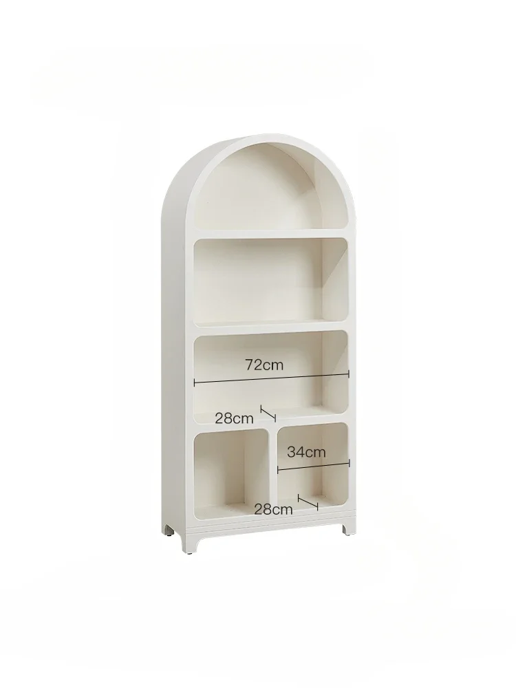 Nordic multi-layer storage rack, floor to ceiling household storage rack, modern living room cream style high shelf