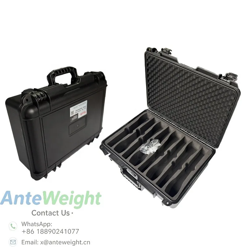 8 Slot PP Material Handheld Aviation Case for Wireless Microphones Portable Shockproof Mic Storage Transport Case