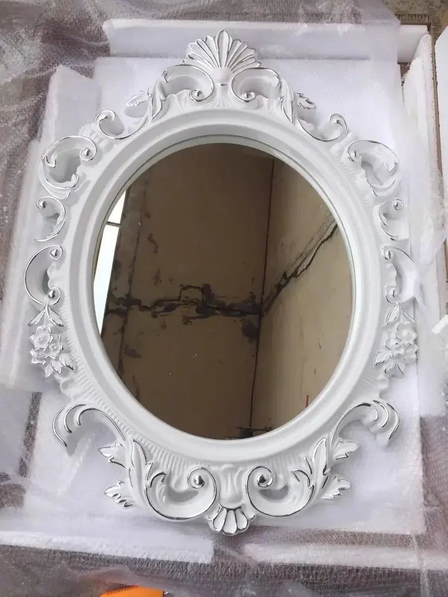 Европейско-американское декоративное зеркало овальное, зеркало для ванной комнаты, настенное зеркало в стиле ретро