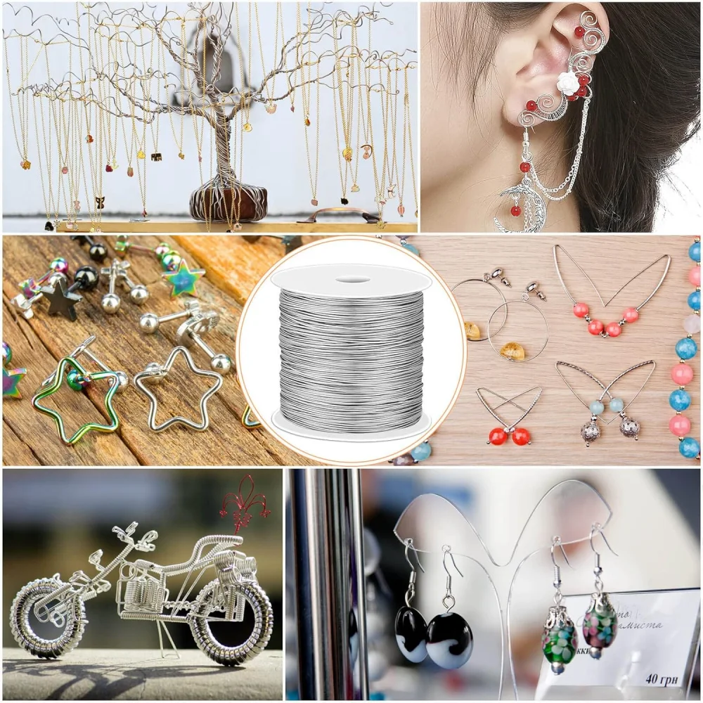 1 Rolle Edelstahl-Perlendraht, 0,1–1 mm langlebiger, nicht elastischer Basteldraht – für DIY-Schmuck, Verwendung mit ergonomischem Griff – Detail 9