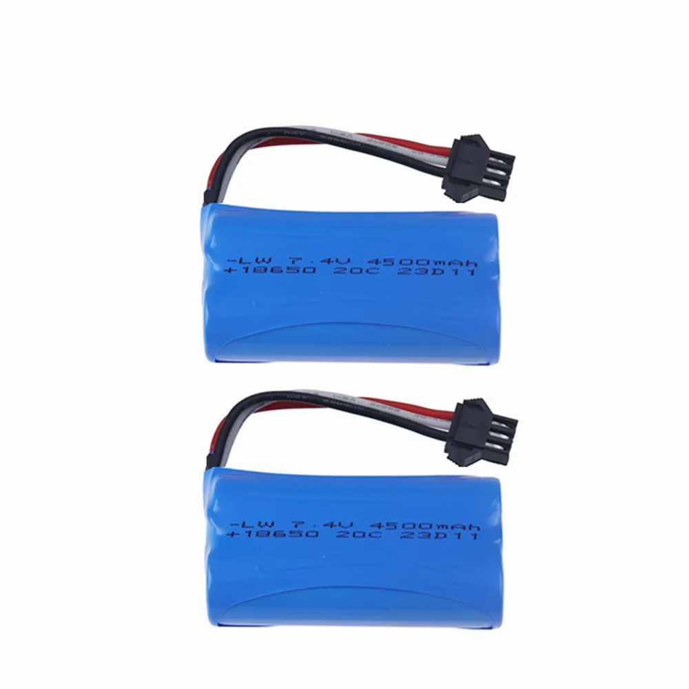 2 Batteries LiPo 7.4V 1200mAh Pour Voiture RC EC08 - Rechange Haut Débit