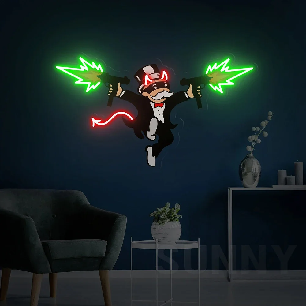 Neon Sign Custom UV Print Acrylic Artwork Led Neon Signs Handmade Home Bar Decoration Bedroom Living Room Decor Night Light