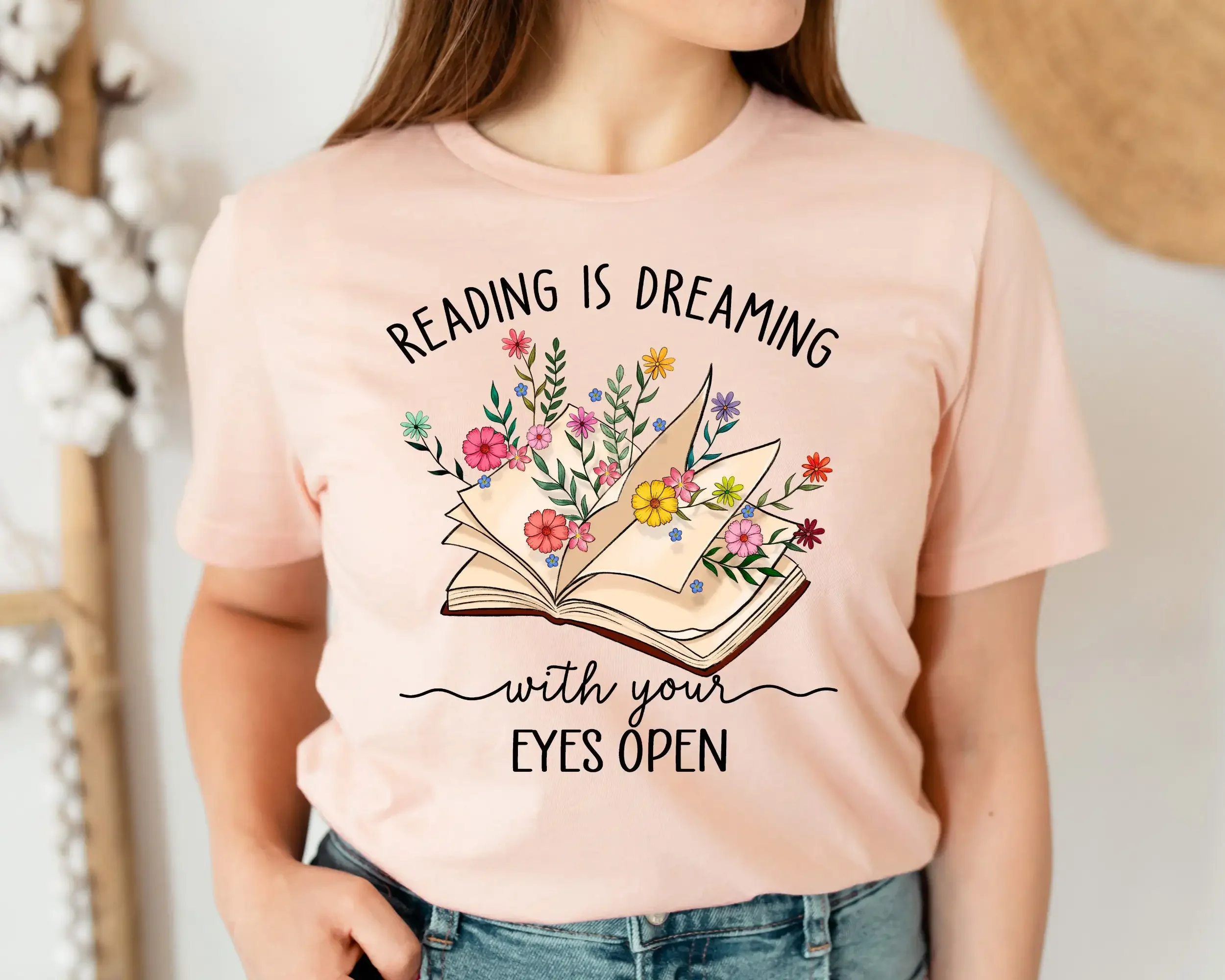 Reading Is Dreaming With Your Eyes Open T Shirt Teacher Librarian Book Lover Books