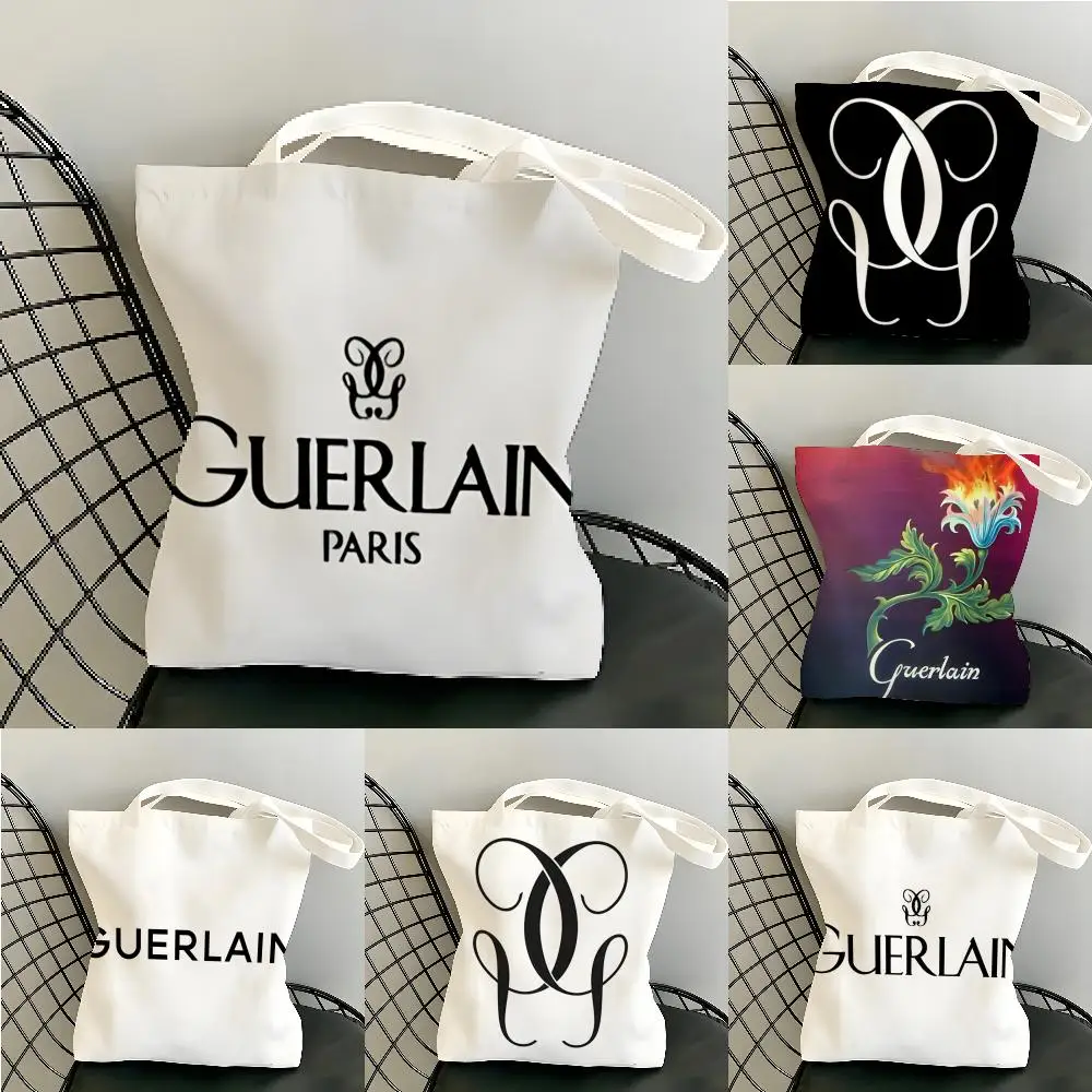 Storage Bags Canvas Shoulder Bag Book Carrier Student Tutoring Print Handheld Tote Bag Ancient Beauty Charm G-Guerlain 2