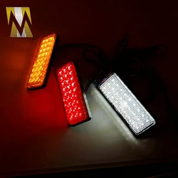 Universal Motorcycle LED Reflector Rear Tail Light Brake Stop Warning Side Marker Light 24 LED 12V Led Reflector Motorcycle Lamp